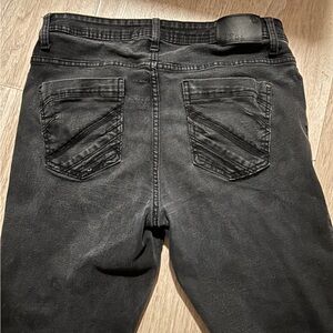 Artful Rebel Mens 34x30 Black Slim Skinny Fit Skater Grunge Y2K Denim Jean Pant